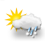 wolkig, Schneeregenschauer