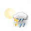 leicht bewölkt, Gewitter
