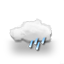 très nuageux, pluie faible